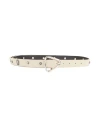 Dondup Woman Belt Off White Size 34 Leather