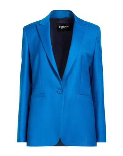 Dondup Woman Blazer Azure Size 6 Viscose In Blue