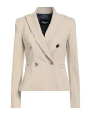 Dondup Woman Blazer Beige Size 10 Viscose, Polyamide, Elastane In Neutral