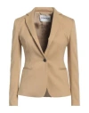 Dondup Woman Blazer Beige Size 2 Viscose, Polyamide, Virgin Wool, Elastane