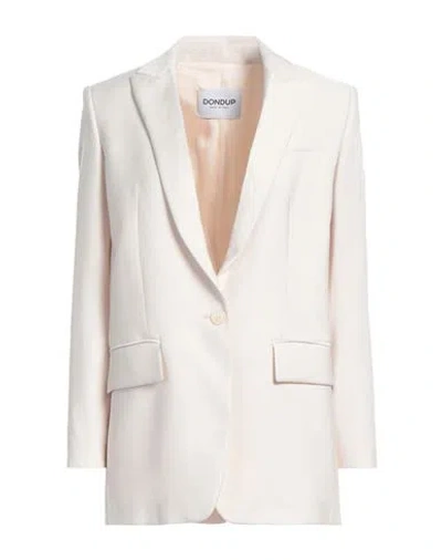 Dondup Woman Blazer Beige Size 2 Viscose, Polyester In White