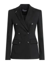 Dondup Woman Blazer Black Size 10 Modal, Cotton, Elastane In Black