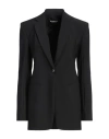 Dondup Woman Blazer Black Size 10 Polyester, Virgin Wool, Elastane