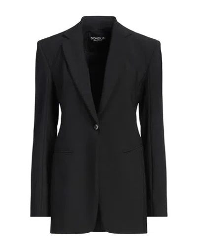 Dondup Woman Blazer Black Size 10 Polyester, Virgin Wool, Elastane