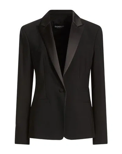Dondup Woman Blazer Black Size 10 Polyester, Virgin Wool, Elastane