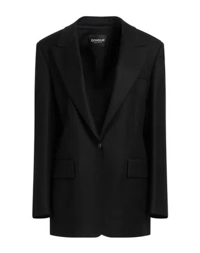 Dondup Woman Blazer Black Size 10 Virgin Wool, Elastane