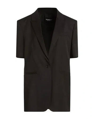 Dondup Woman Blazer Black Size 10 Virgin Wool, Elastane