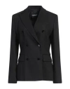 Dondup Double Breasted Jacket In Black