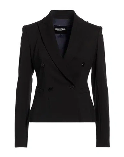 Dondup Woman Blazer Black Size 12 Viscose, Polyamide, Elastane In Blue