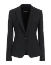Dondup Woman Blazer Black Size 2 Polyester, Virgin Wool, Elastane