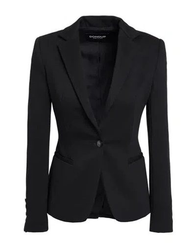 Dondup Woman Blazer Black Size 2 Viscose, Polyamide, Virgin Wool, Elastane
