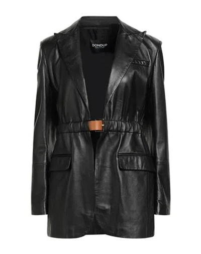 Dondup Woman Blazer Black Size 6 Lambskin