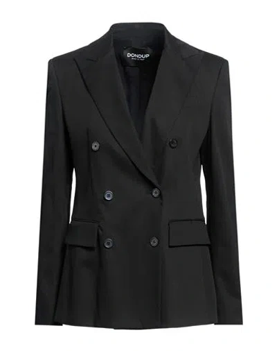 Dondup Woman Blazer Black Size 6 Modal, Cotton, Elastane