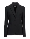 Dondup Woman Blazer Black Size 6 Polyester, Virgin Wool, Elastane