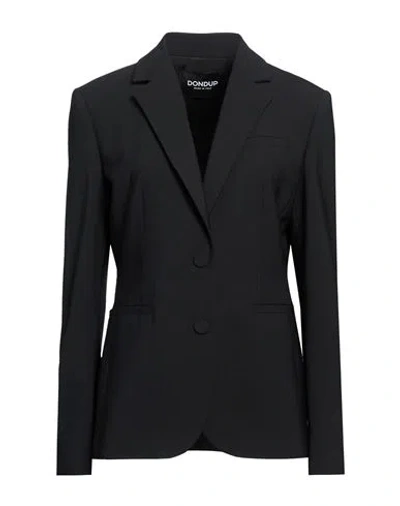Dondup Woman Blazer Black Size 6 Polyester, Virgin Wool, Elastane