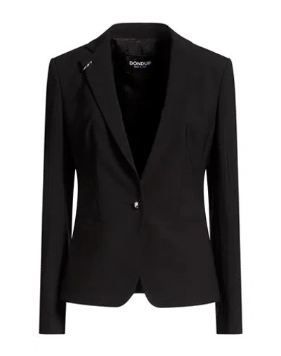 Dondup Woman Blazer Black Size 6 Polyester, Virgin Wool, Elastane