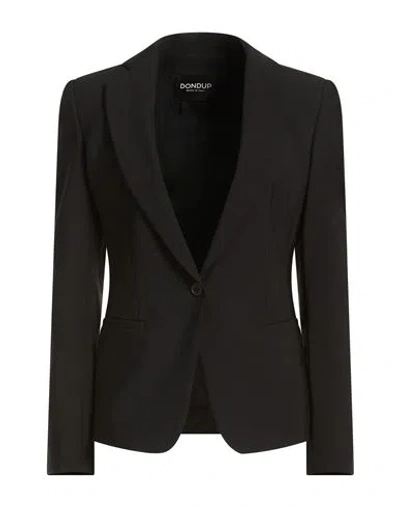 Dondup Woman Blazer Black Size 6 Polyester, Virgin Wool, Elastane