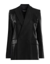 DONDUP DONDUP WOMAN BLAZER BLACK SIZE 10 VIRGIN WOOL, POLYAMIDE