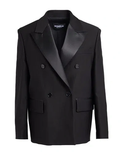 Dondup Woman Blazer Black Size 8 Polyamide, Cotton, Elastane