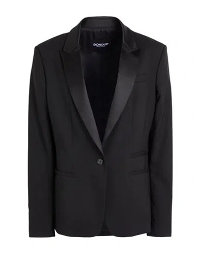 Dondup Woman Blazer Black Size 8 Virgin Wool, Elastane