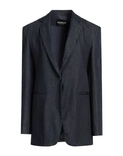 Dondup Woman Blazer Blue Size 8 Cotton