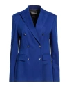 Dondup Woman Blazer Bright Blue Size 10 Modal, Cotton, Elastane