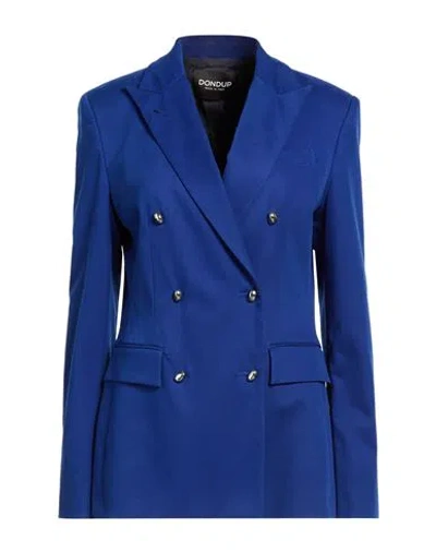 Dondup Woman Blazer Bright Blue Size 10 Modal, Cotton, Elastane