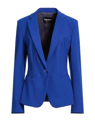 Dondup Woman Blazer Bright Blue Size 12 Polyester, Virgin Wool, Elastane