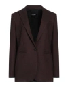 Dondup Woman Blazer Burgundy Size 6 Polyester, Viscose, Wool, Elastane In Red