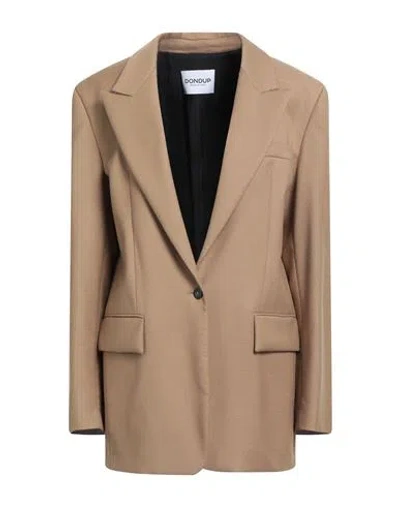 Dondup Woman Blazer Camel Size 4 Virgin Wool, Elastane
