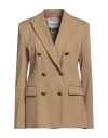 Dondup Woman Blazer Camel Size 6 Lyocell, Elastane In Brown