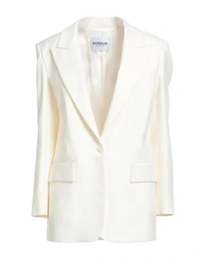 Dondup Woman Blazer Cream Size 4 Virgin Wool, Elastane
