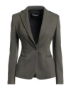 Dondup Woman Blazer Dark Green Size 4 Viscose, Polyamide, Virgin Wool, Elastane