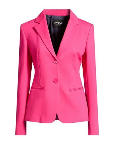 Dondup Woman Blazer Fuchsia Size 12 Viscose, Polyamide, Elastane In Pink