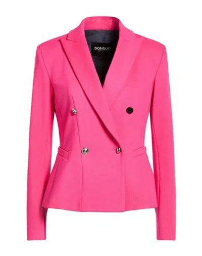 Dondup Woman Blazer Fuchsia Size 6 Viscose, Polyamide, Elastane In Pink