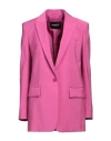 Dondup Woman Blazer Fuchsia Size 6 Viscose, Polyester In Pink