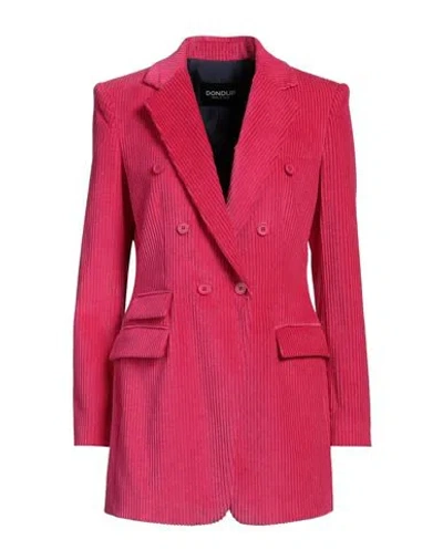 Dondup Woman Blazer Fuchsia Size 8 Cotton, Elastane In Pink