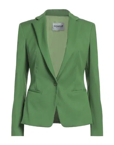 Dondup Woman Blazer Green Size 4 Virgin Wool, Elastane In Green