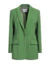 Dondup Woman Blazer Green Size 6 Viscose, Polyester In Green