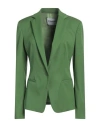 Dondup Woman Blazer Green Size 10 Virgin Wool, Elastane