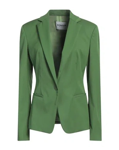 Dondup Woman Blazer Green Size 10 Virgin Wool, Elastane