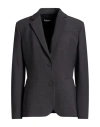 Dondup Woman Blazer Grey Size 10 Polyester, Virgin Wool, Elastane In Gray