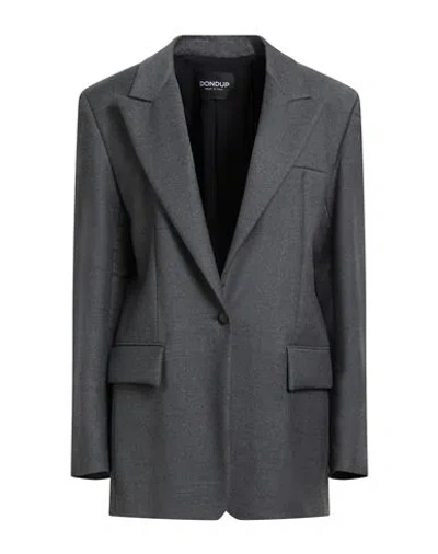Dondup Woman Blazer Grey Size 10 Virgin Wool, Elastane