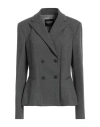 Dondup Woman Blazer Grey Size 12 Viscose, Polyamide, Elastane