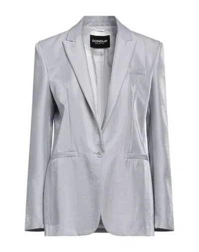 Dondup Woman Blazer Grey Size 2 Virgin Wool, Polyamide In Gray
