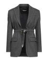 Dondup Woman Blazer Grey Size 4 Polyester, Viscose, Wool, Elastane