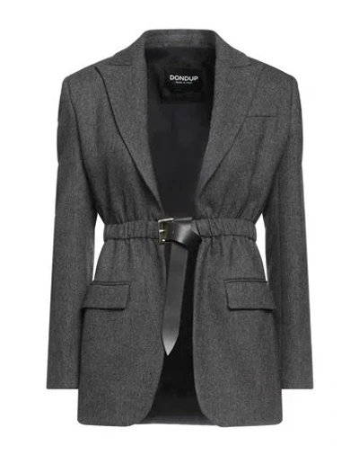 Dondup Woman Blazer Grey Size 4 Polyester, Viscose, Wool, Elastane In Gray