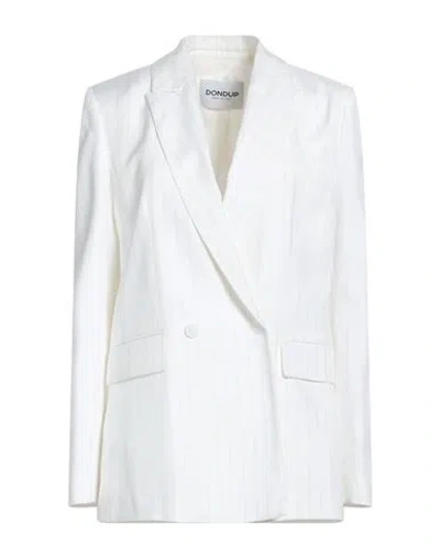 Dondup Woman Blazer Ivory Size 6 Viscose In White