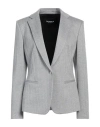 Dondup Woman Blazer Light Grey Size 8 Viscose, Polyester, Polyamide, Elastane In Gray