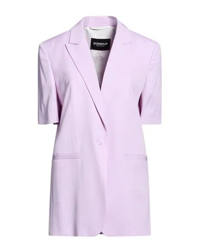 Dondup Woman Blazer Lilac Size 6 Virgin Wool, Elastane In Purple